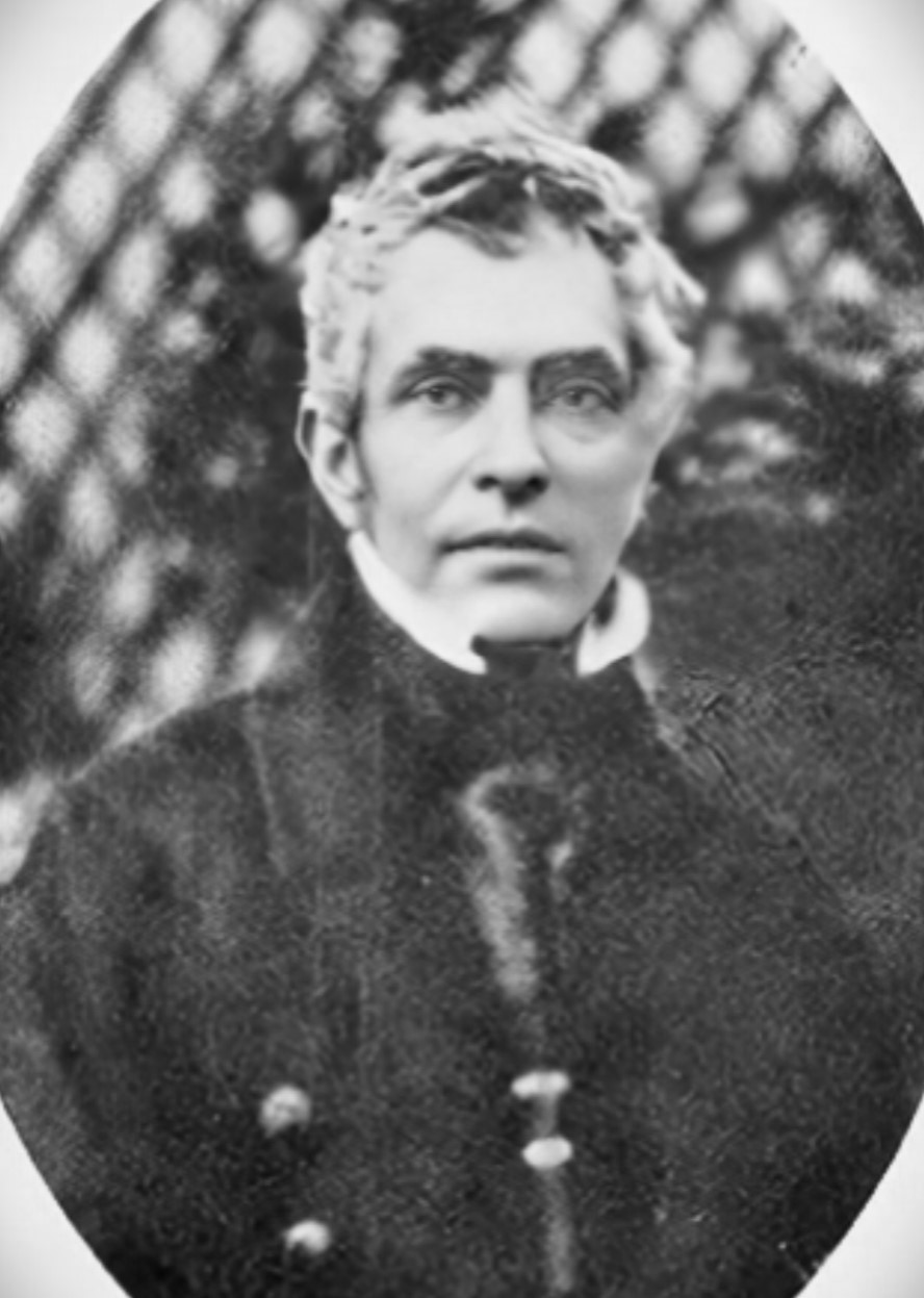 John Nelson Darby (1800–1882), Church of Ireland (Anglican) curate turned founder of the Plymouth Brethren movement and of dispensationalism, photographed in Geneva, 1840.