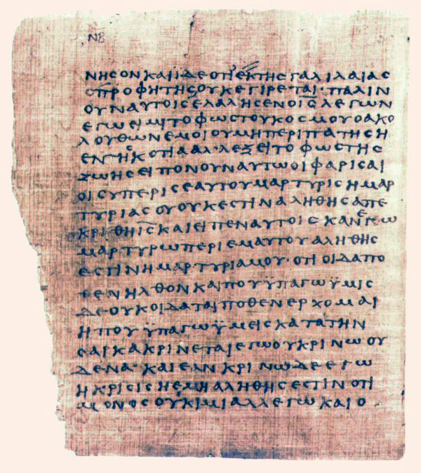 Papyrus 66 (Bodmer II, c. 200 AD), preserving almost the entire Gospel of John on ancient Egyptian papyrus — direct physical evidence for the earliest text of John 5.